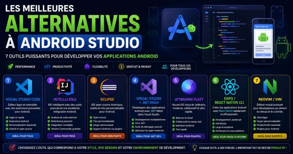 alternatives à Android Studio