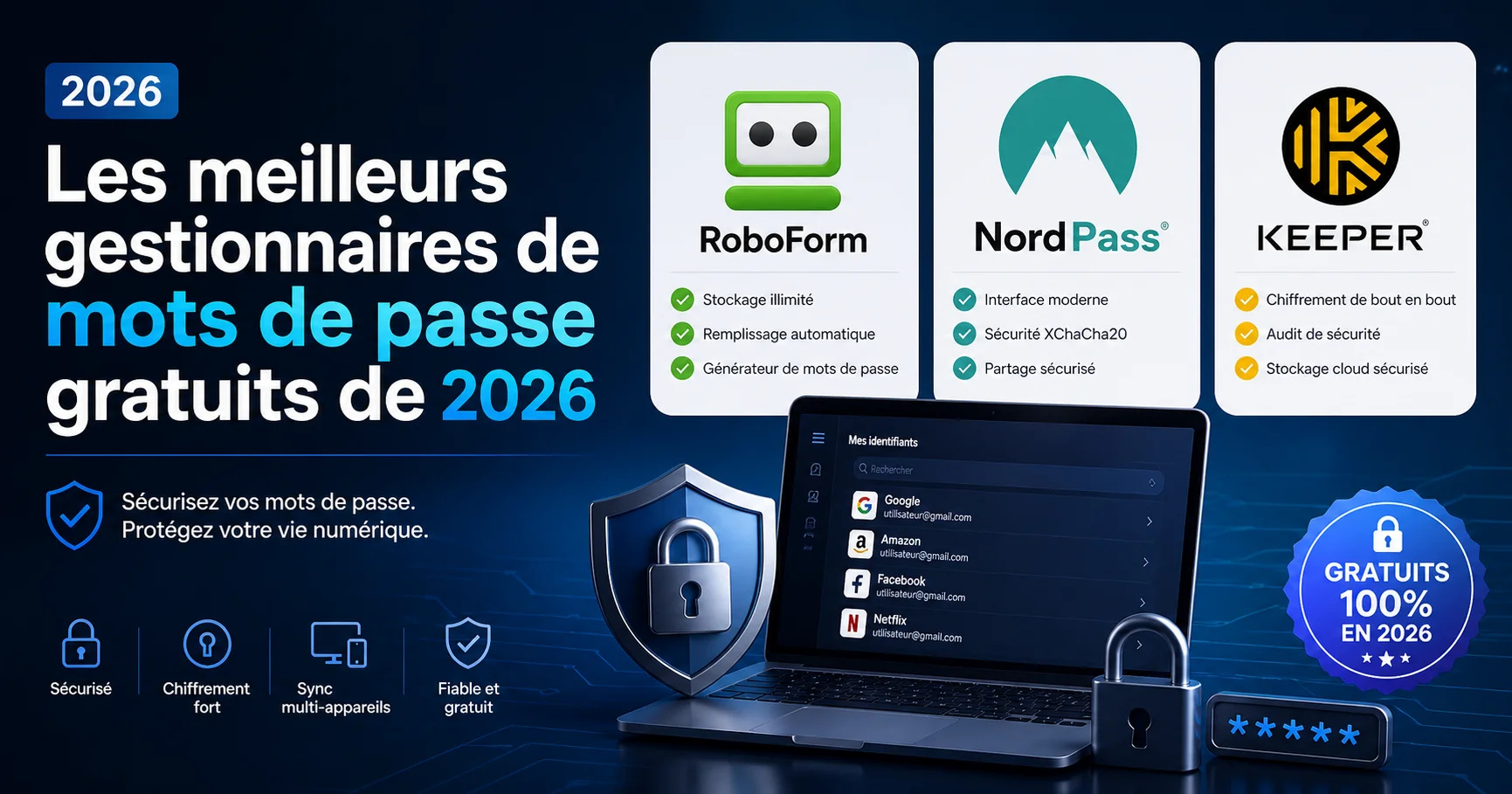 gestionnaires de mots de passe gratuits considérables sans compromettre la qualité.
