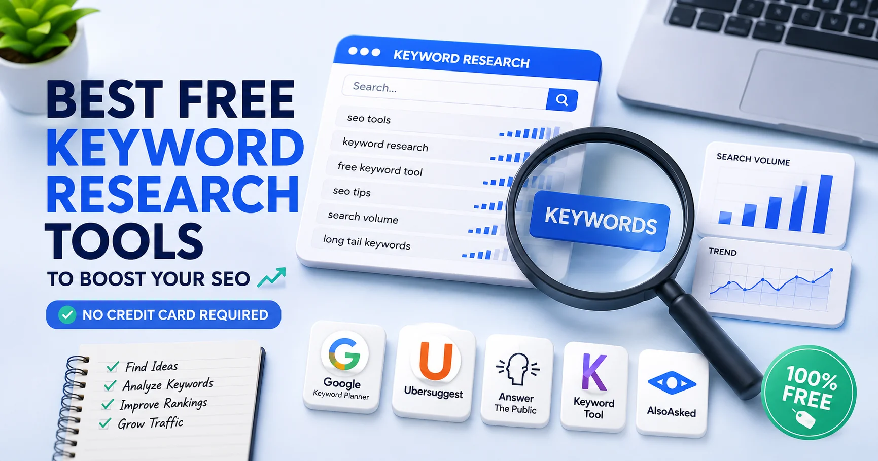 10 Best Free Keyword Research Tools to Boost Your SEO — No Credit Card Required 1 Best Free Keyword Research Tools