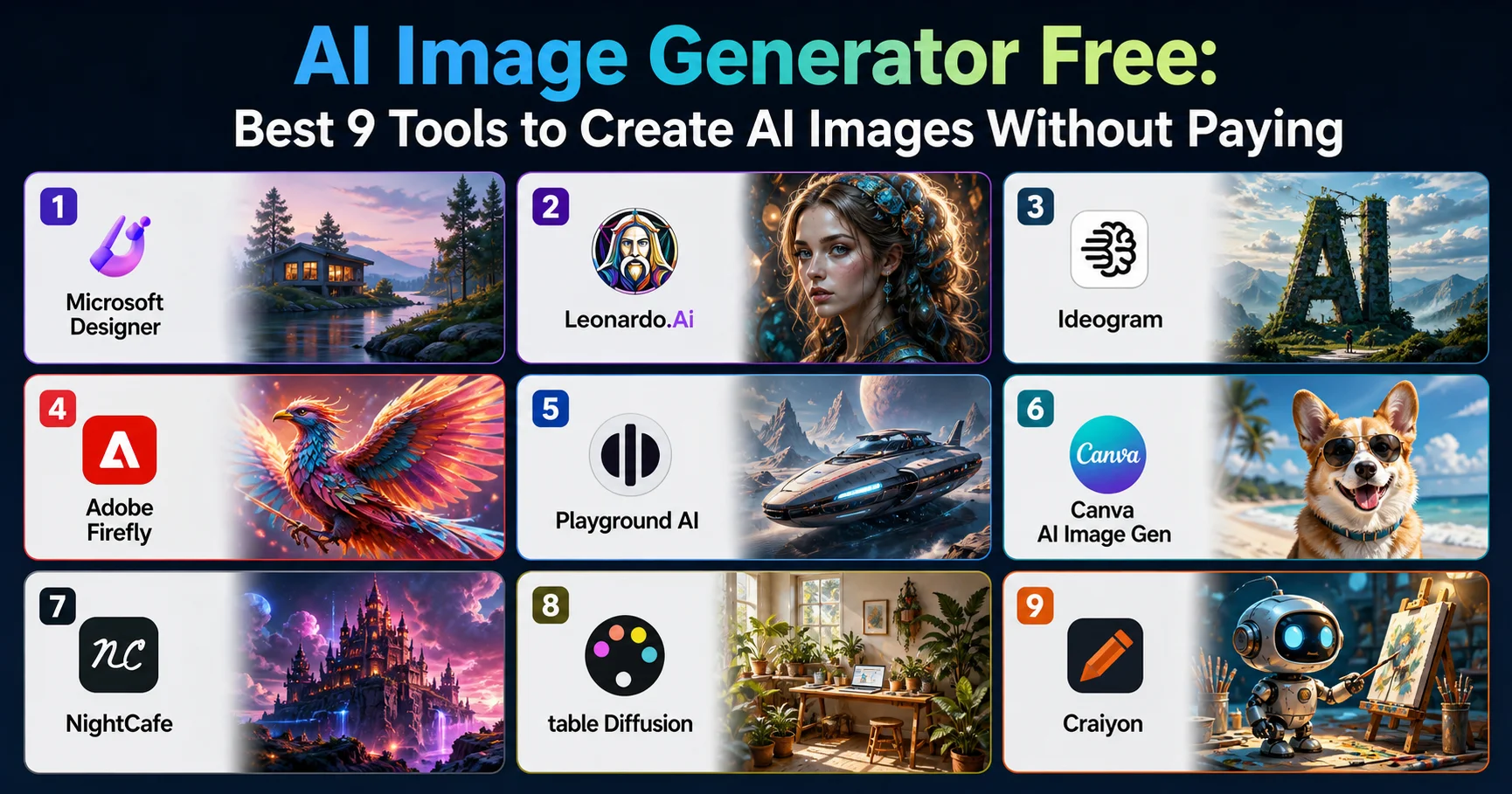 AI Image Generator Free: Best 9 Tools to Create AI Images Without Paying 1 AI Image Generator Free